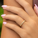 Stunning 0.2 TCW Round Moissanite Stones Scalloped Eternity Wedding Bands 6