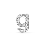 0.20 CT Round Moissanite Diamond Initial Asymmetric Necklace in Solid Gold 8