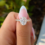 Stunning 3.0 CT Oval Moissanite Engagement Ring in Pave Design 5