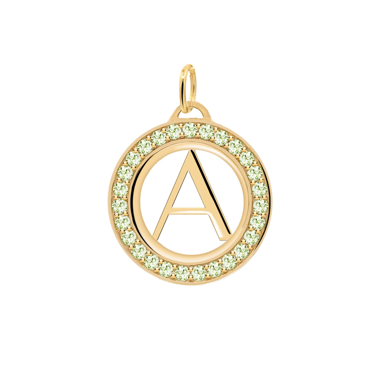 0.21 TCW Round Peridot Lab Made Diamond- August Birthstone Pendant Necklace 1