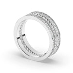 Delicate 0.90 TCW Moissanite Two Row Men's Wedding Band with Round Cut Stones in Solid Gold 4
