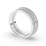 Delicate 0.90 TCW Moissanite Two Row Men's Wedding Band with Round Cut Stones in Solid Gold 4
