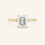 Stunning 2 CT Emerald Moissanite Engagement Ring with Hidden Halo Design 1