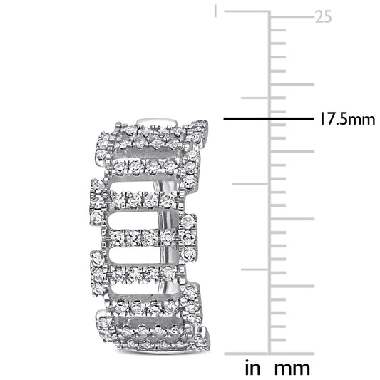 Round Cut Cubic Zirconia in 925 Sterling Silver Earrings 2