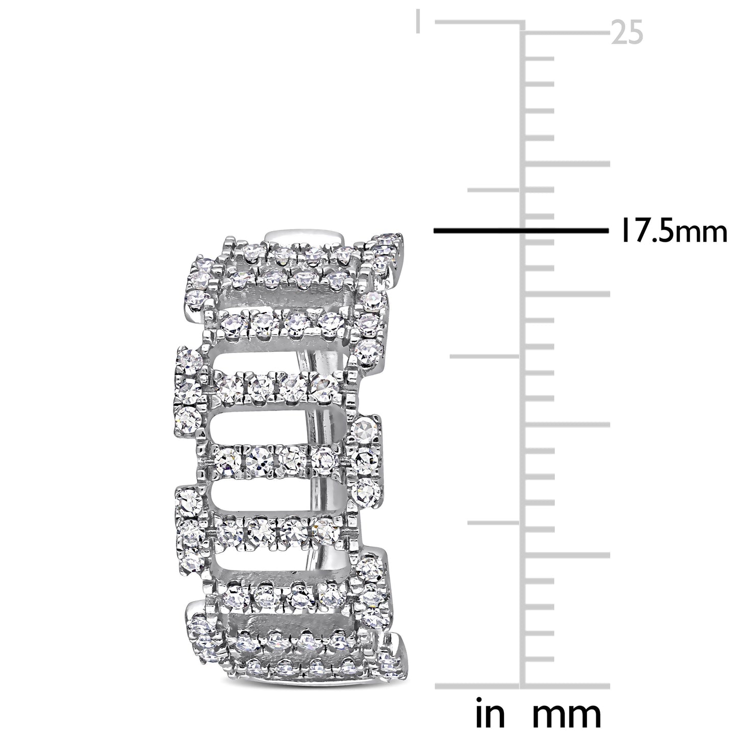 Round Cut Cubic Zirconia in 925 Sterling Silver Earrings 8