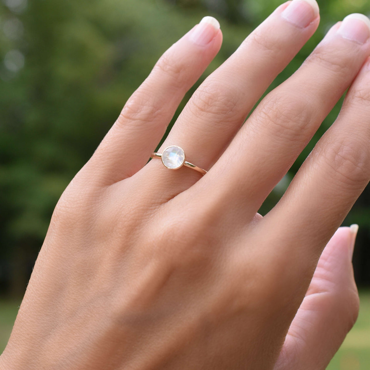 0.84 CT Round Moonstone Lab Made Diamond-June Birthstone Solitaire Engagement Ring 6