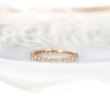 Stunning 0.55 TCW Round Moissanite Stones Half Eternity Wedding Band 1