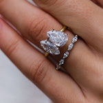 Pear & Marquise Cut Two Stone Style Cubic Zirconia in 925 Sterling Silver Ring 4