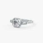 Asscher Three Stone Lab Grown Diamond Engagement Ring