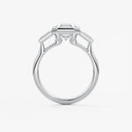 Asscher Three Stone Lab Grown Diamond Engagement Ring