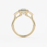 Asscher Three Stone Lab Grown Diamond Engagement Ring