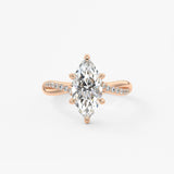 Marquise Twisted Pave Lab Grown Diamond Engagement Ring