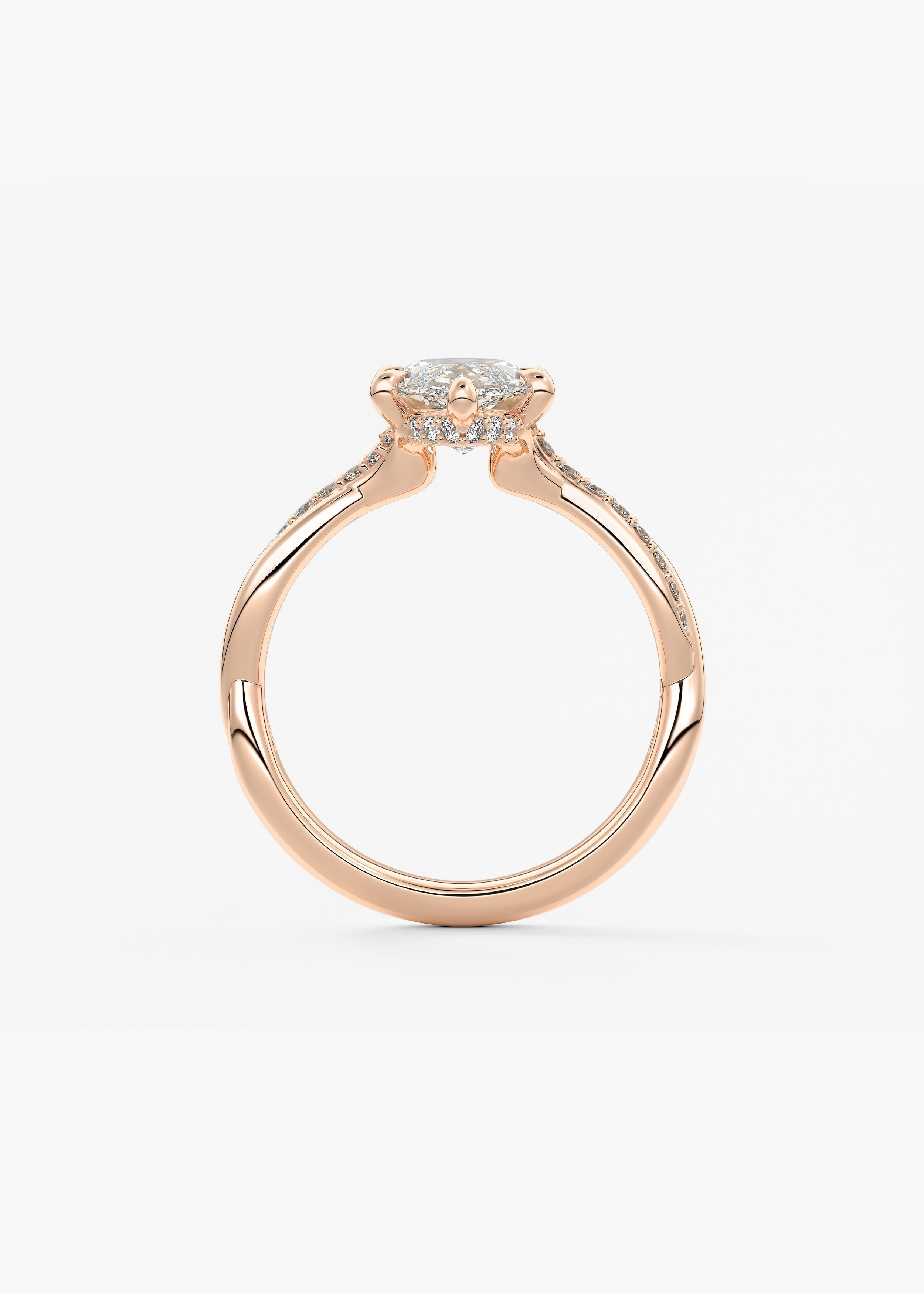 Marquise Twisted Pave Lab Grown Diamond Engagement Ring