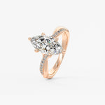 Marquise Twisted Pave Lab Grown Diamond Engagement Ring