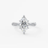 Marquise Twisted Pave Lab Grown Diamond Engagement Ring