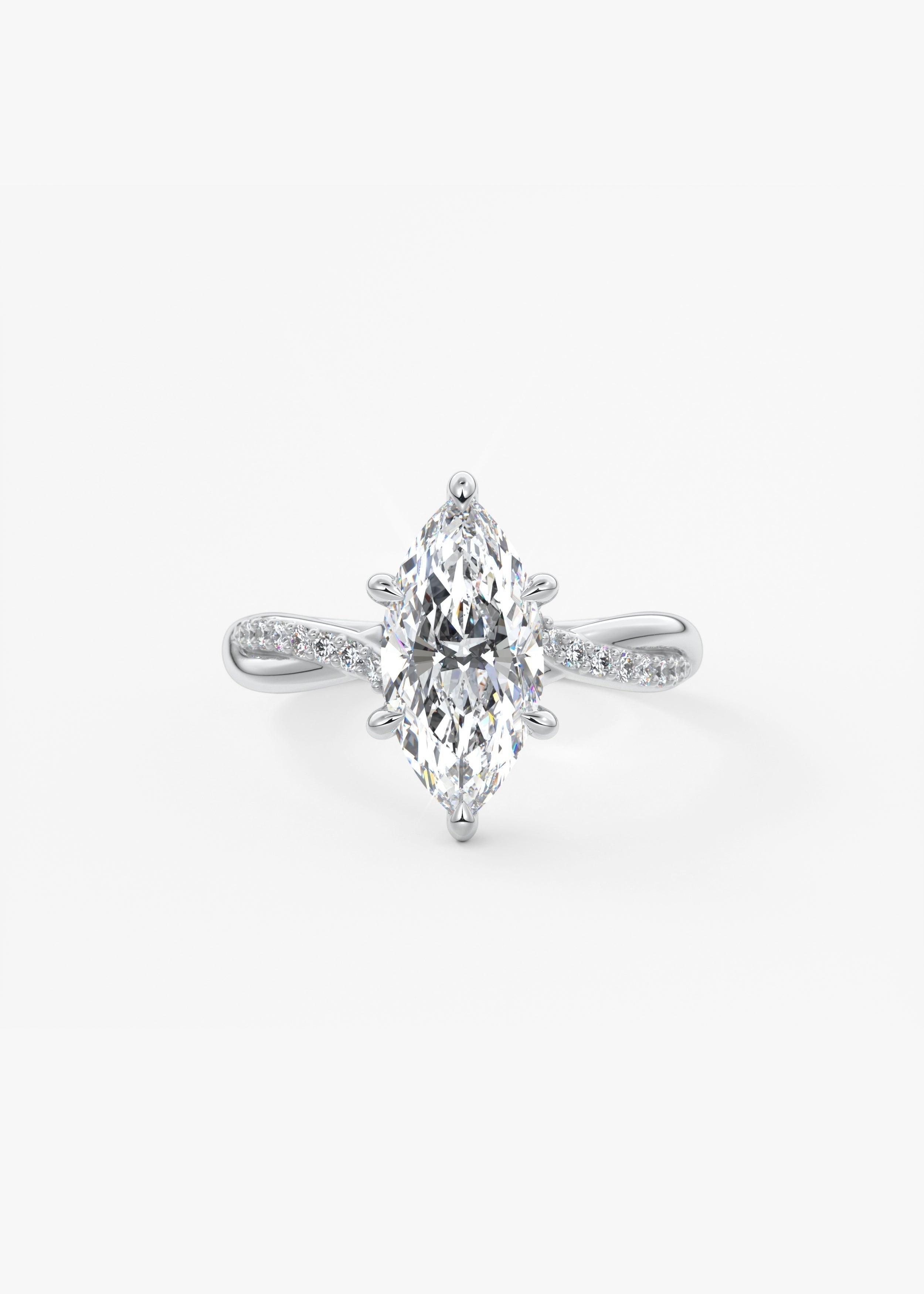 Marquise Twisted Pave Lab Grown Diamond Engagement Ring