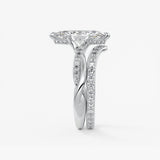 Marquise Twisted Pave Lab Grown Diamond Engagement Ring