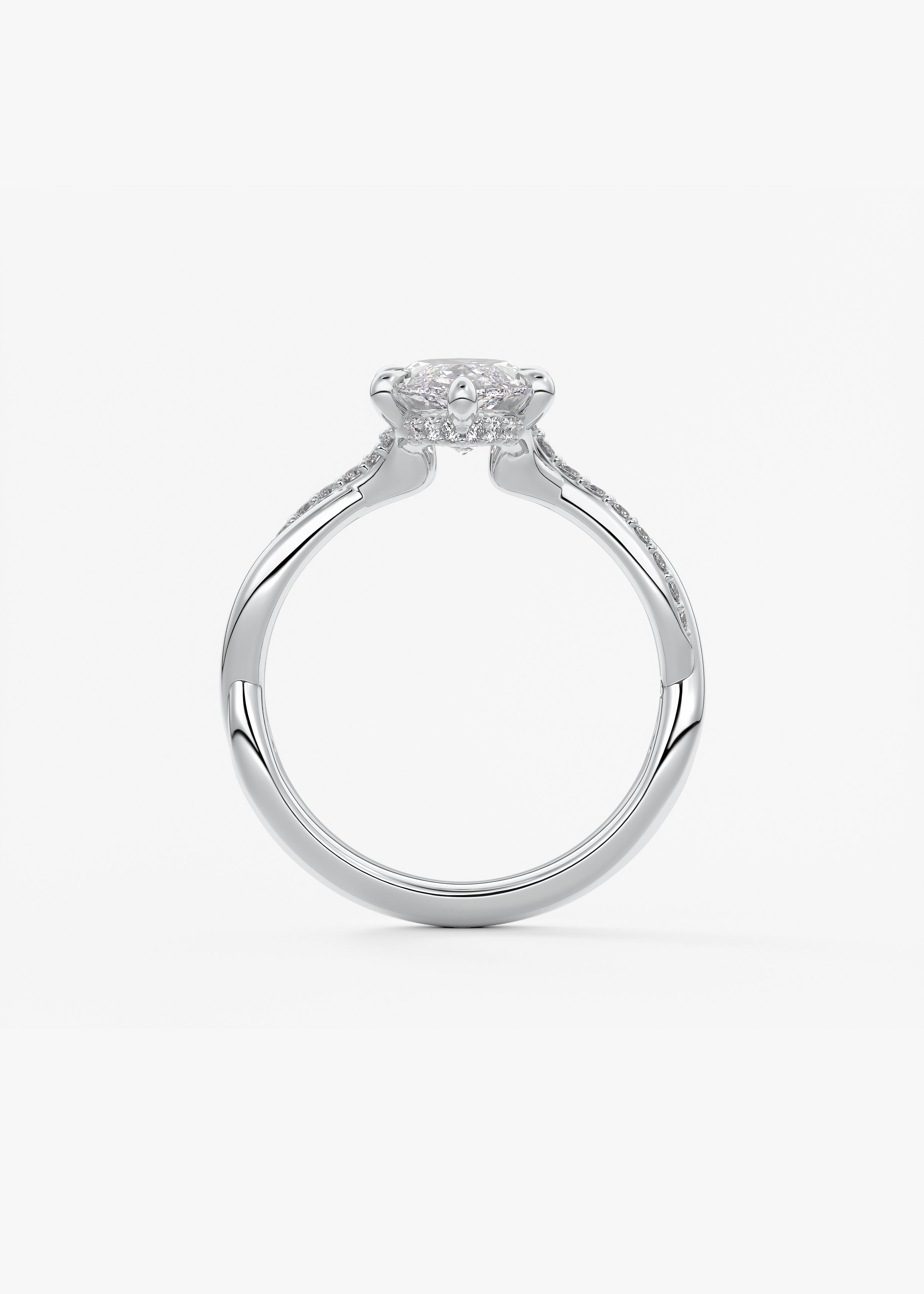Marquise Twisted Pave Lab Grown Diamond Engagement Ring
