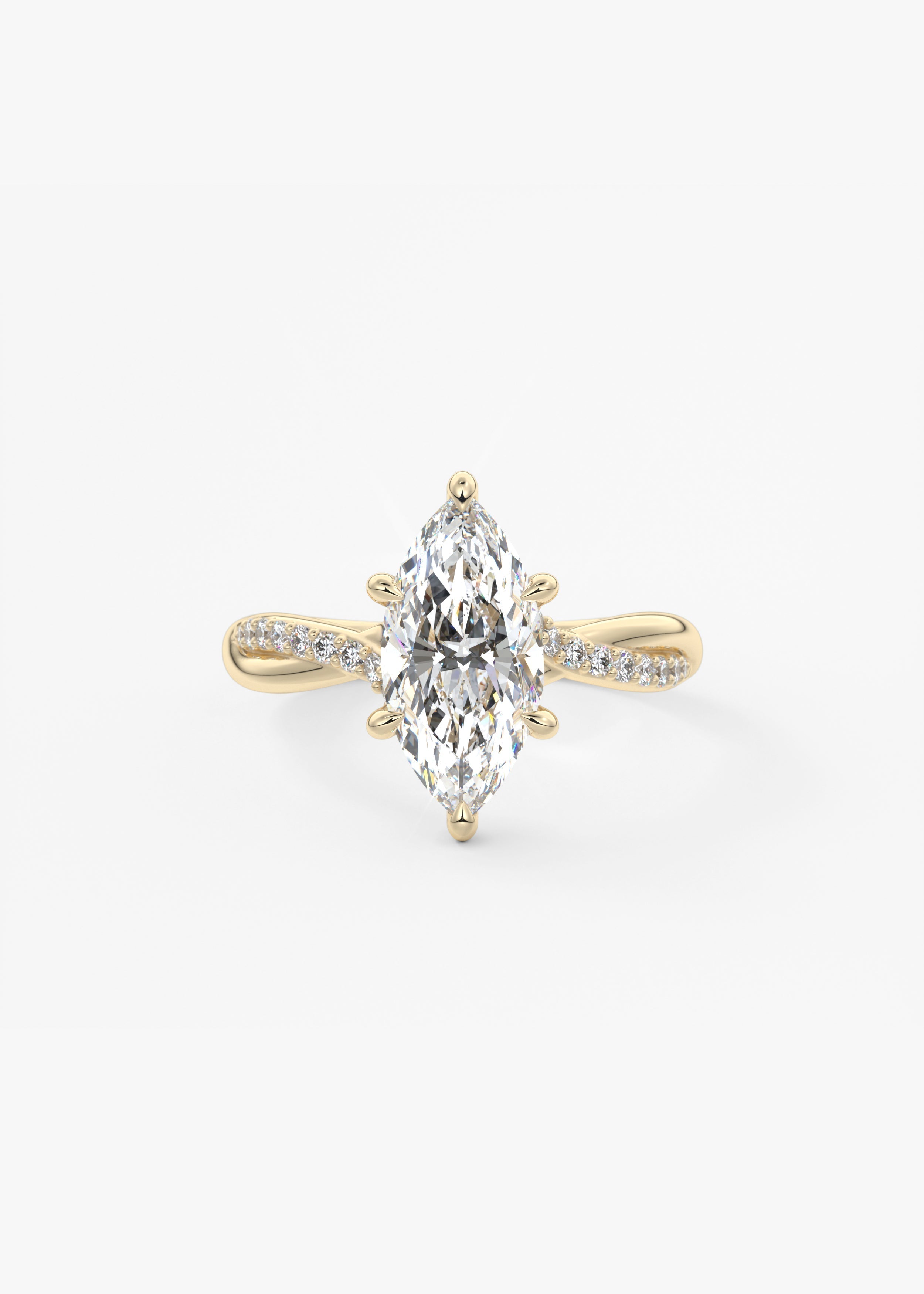 Marquise Twisted Pave Lab Grown Diamond Engagement Ring