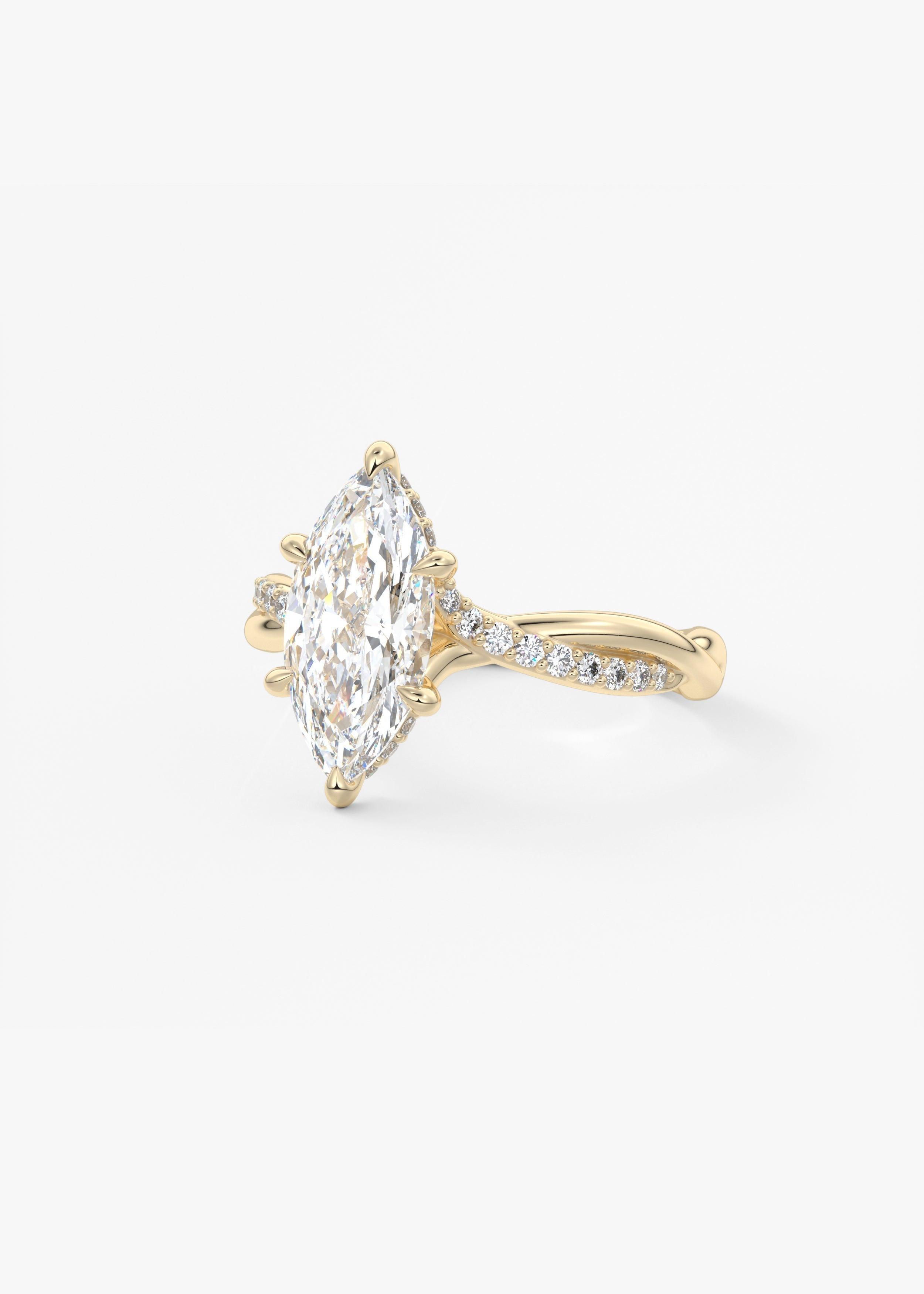 Marquise Twisted Pave Lab Grown Diamond Engagement Ring