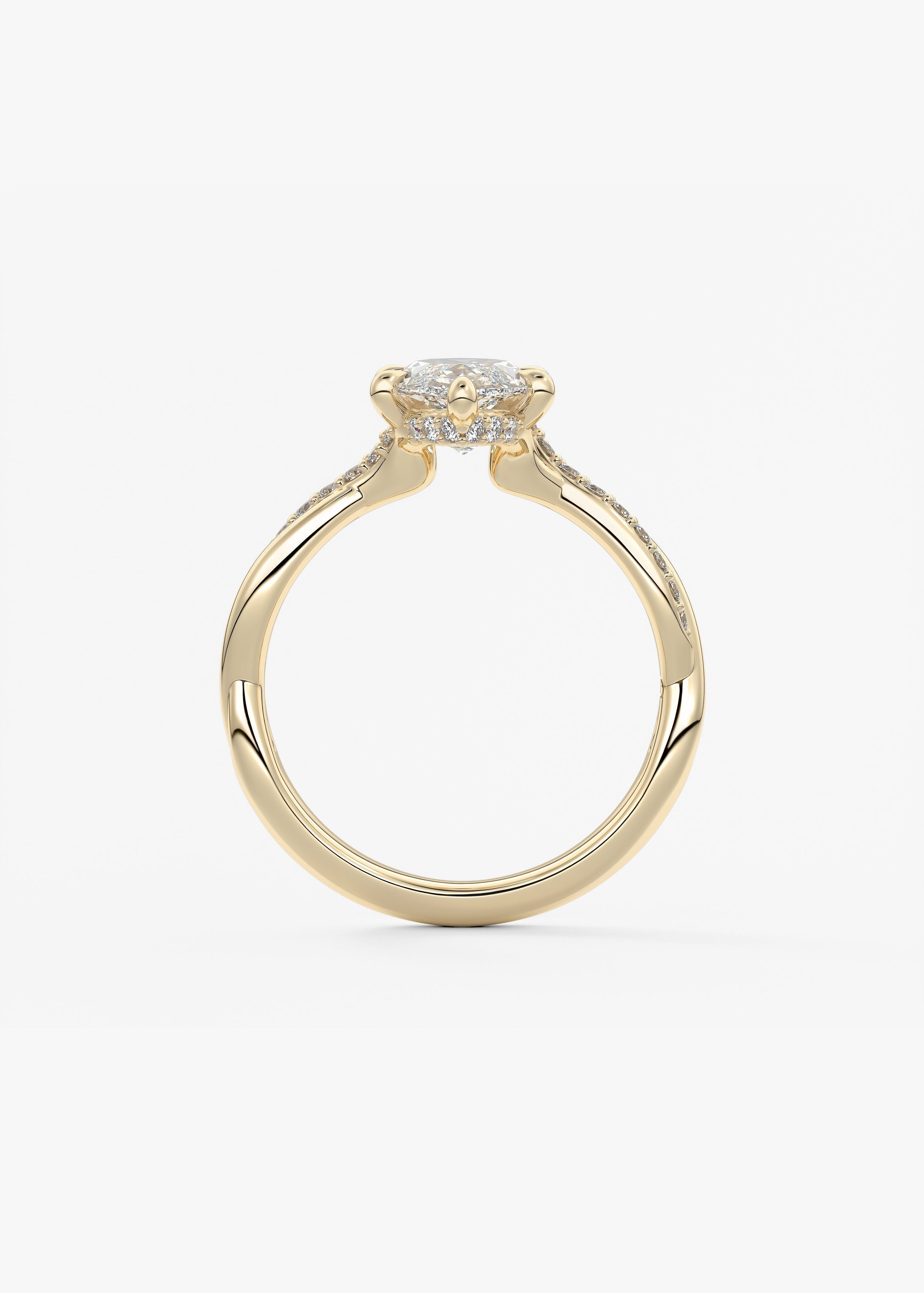 Marquise Twisted Pave Lab Grown Diamond Engagement Ring