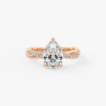Pear Twisted Pave Lab Grown Diamond Engagement Ring