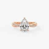 Pear Twisted Pave Lab Grown Diamond Engagement Ring
