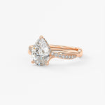 Pear Twisted Pave Lab Grown Diamond Engagement Ring
