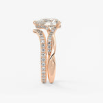 Pear Twisted Pave Lab Grown Diamond Engagement Ring