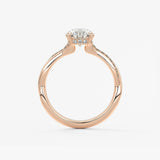 Pear Twisted Pave Lab Grown Diamond Engagement Ring