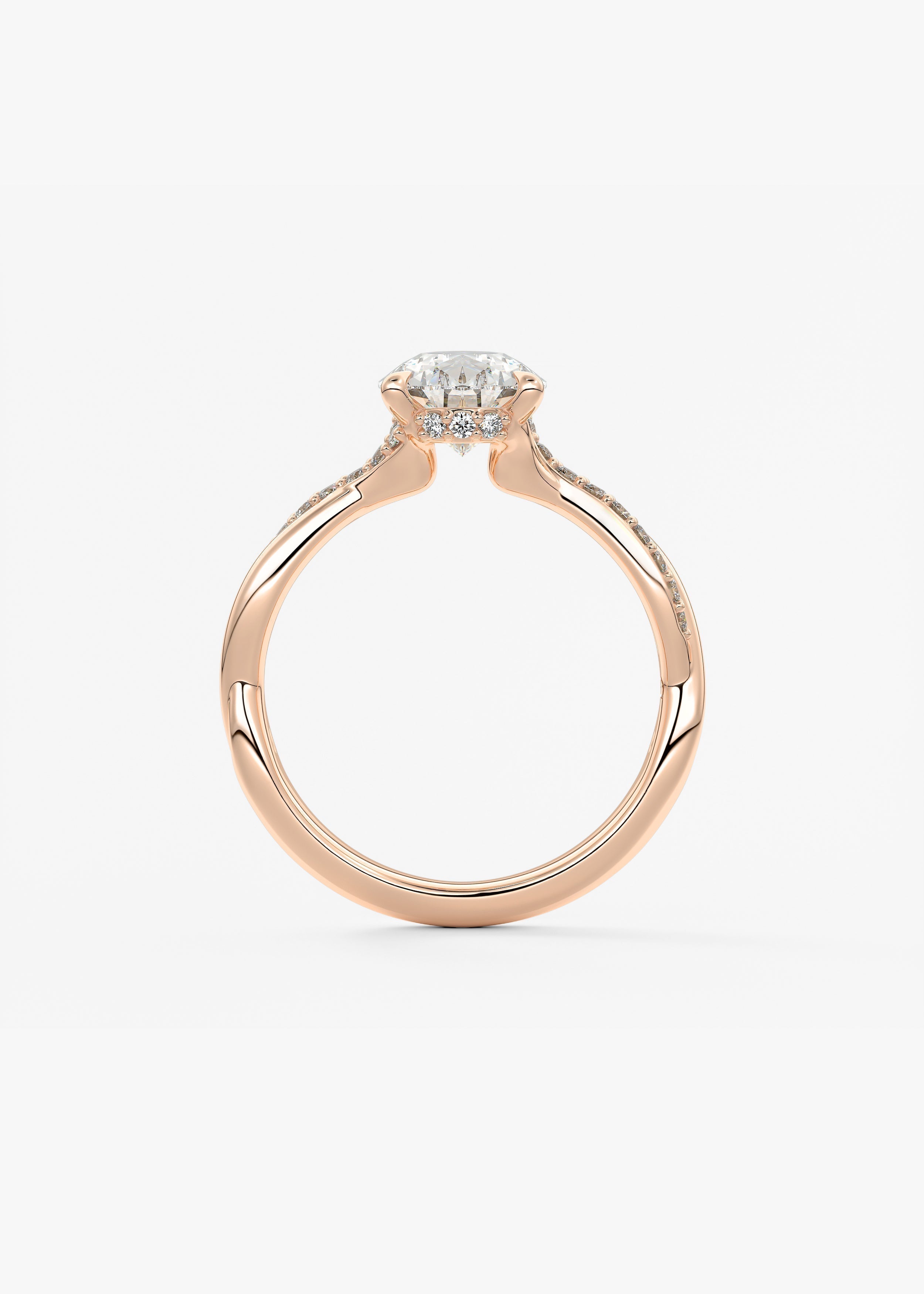 Pear Twisted Pave Lab Grown Diamond Engagement Ring