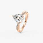 Pear Twisted Pave Lab Grown Diamond Engagement Ring