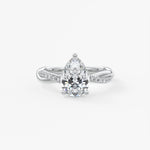 Pear Twisted Pave Lab Grown Diamond Engagement Ring