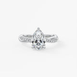 Pear Twisted Pave Lab Grown Diamond Engagement Ring