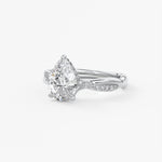 Pear Twisted Pave Lab Grown Diamond Engagement Ring