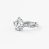 Pear Twisted Pave Lab Grown Diamond Engagement Ring