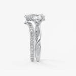 Pear Twisted Pave Lab Grown Diamond Engagement Ring