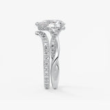 Pear Twisted Pave Lab Grown Diamond Engagement Ring