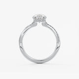 Pear Twisted Pave Lab Grown Diamond Engagement Ring