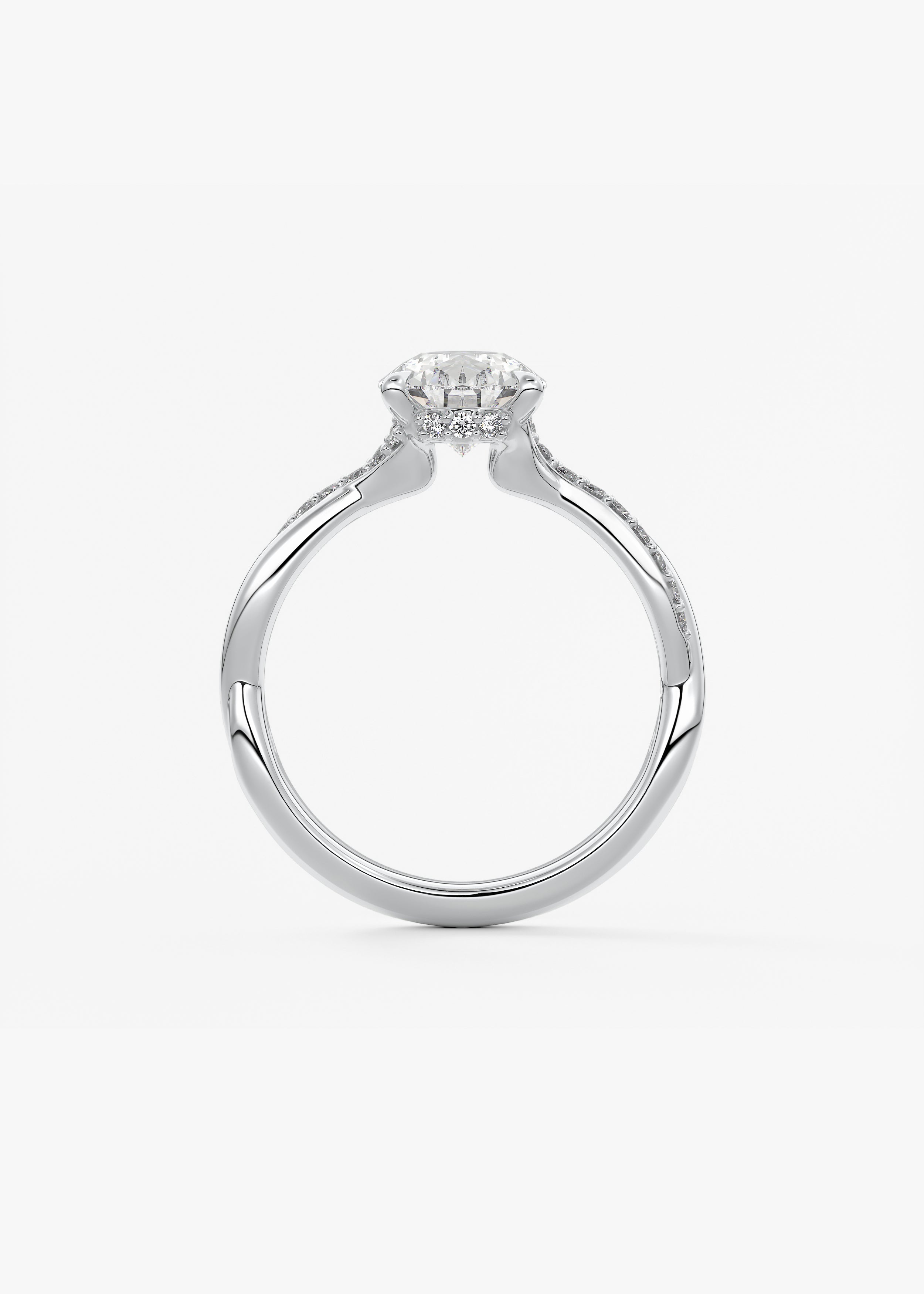 Pear Twisted Pave Lab Grown Diamond Engagement Ring