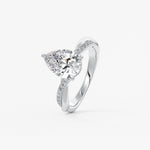 Pear Twisted Pave Lab Grown Diamond Engagement Ring