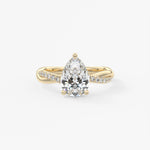 Pear Twisted Pave Lab Grown Diamond Engagement Ring