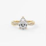 Pear Twisted Pave Lab Grown Diamond Engagement Ring