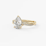 Pear Twisted Pave Lab Grown Diamond Engagement Ring