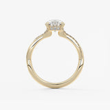 Pear Twisted Pave Lab Grown Diamond Engagement Ring