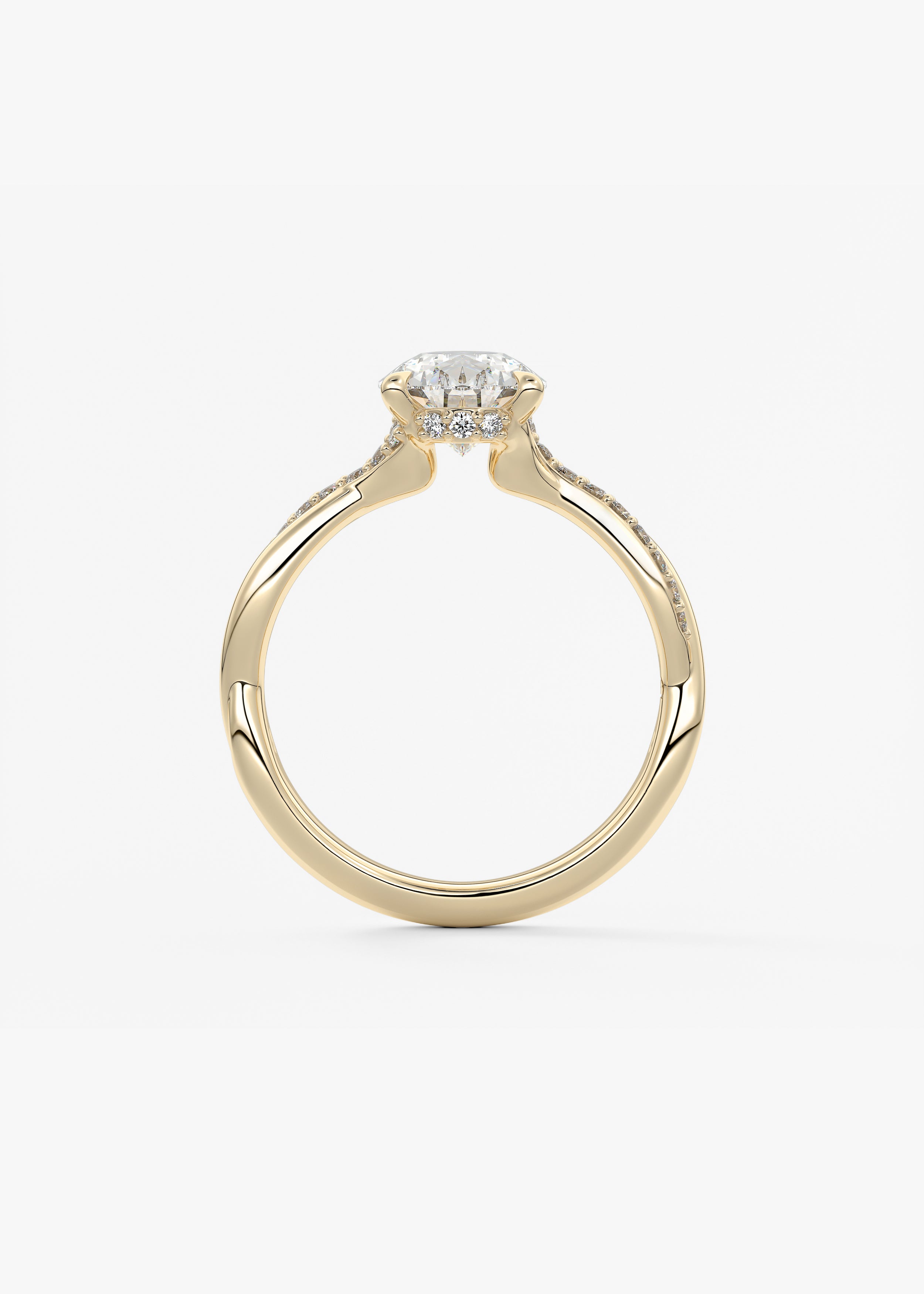 Pear Twisted Pave Lab Grown Diamond Engagement Ring