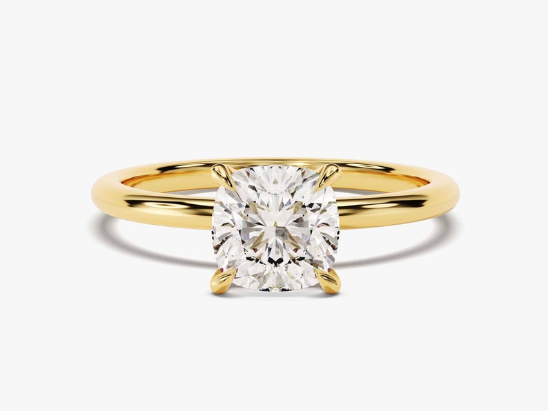 Stunning 1.50 CT Cushion Moissanite Engagement Ring with Solitaire Design 1