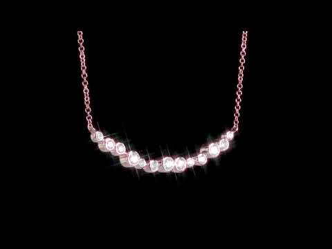 Round Cut Cubic Zirconia in 925 Sterling Silver Necklace 11