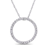 Round Cut Cubic Zirconia in 925 Sterling Silver Necklace 1