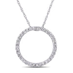 Round Cut Cubic Zirconia in 925 Sterling Silver Necklace 12